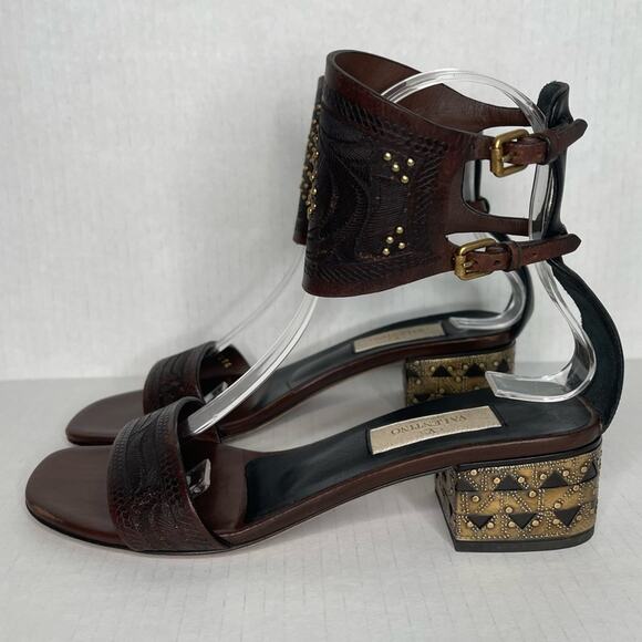 Valentino Leather Studded Ankle Cuff Sandals EU 36/US 6 - Picture 6 of 13